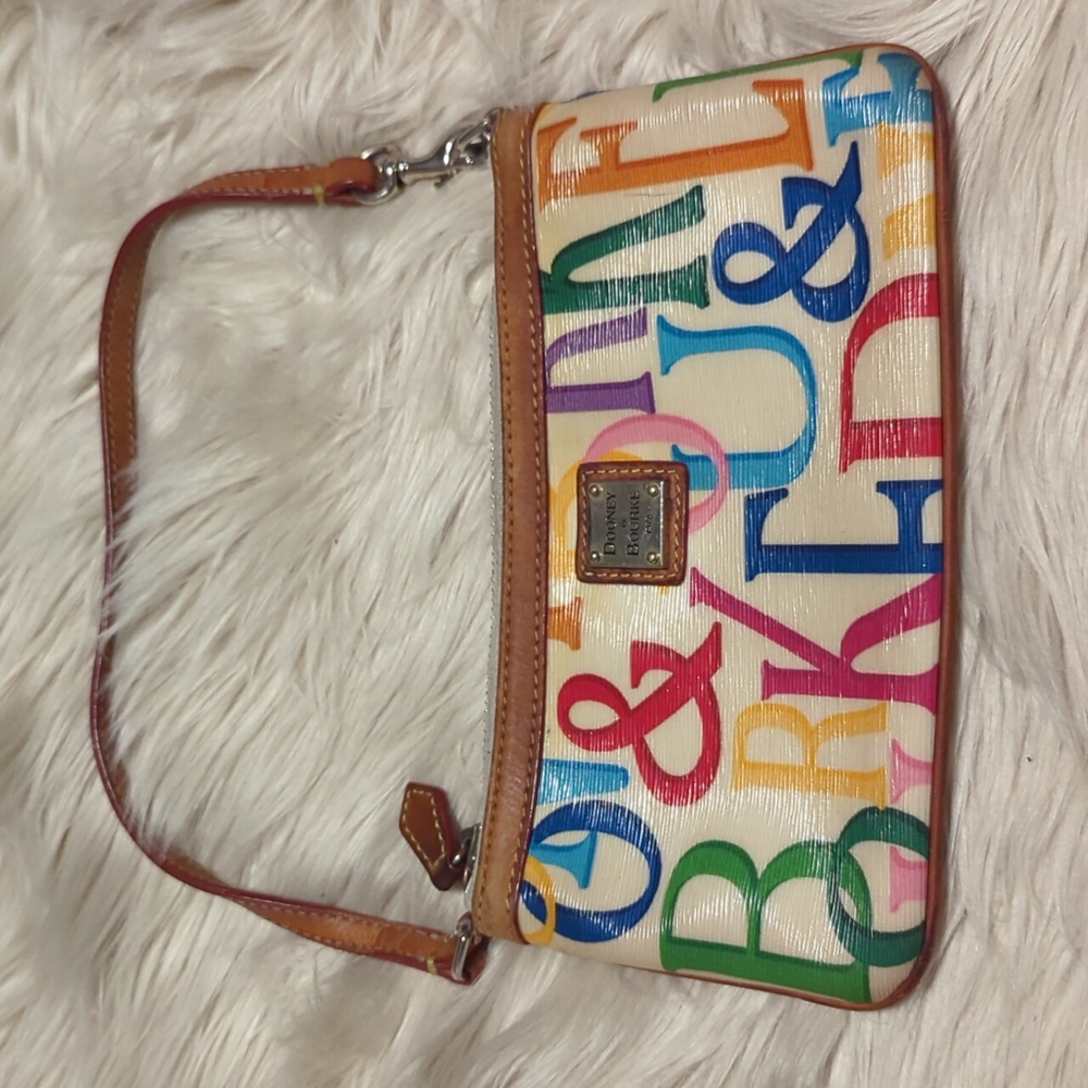 Dooney & Burke multicolor retro vintage wristlet wallet - Picture 1 of 8